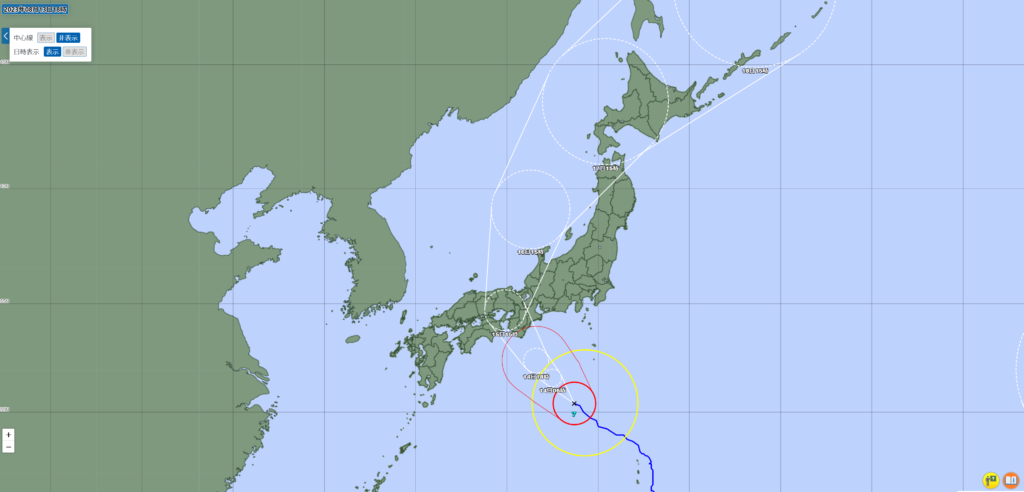 台風の予想進路